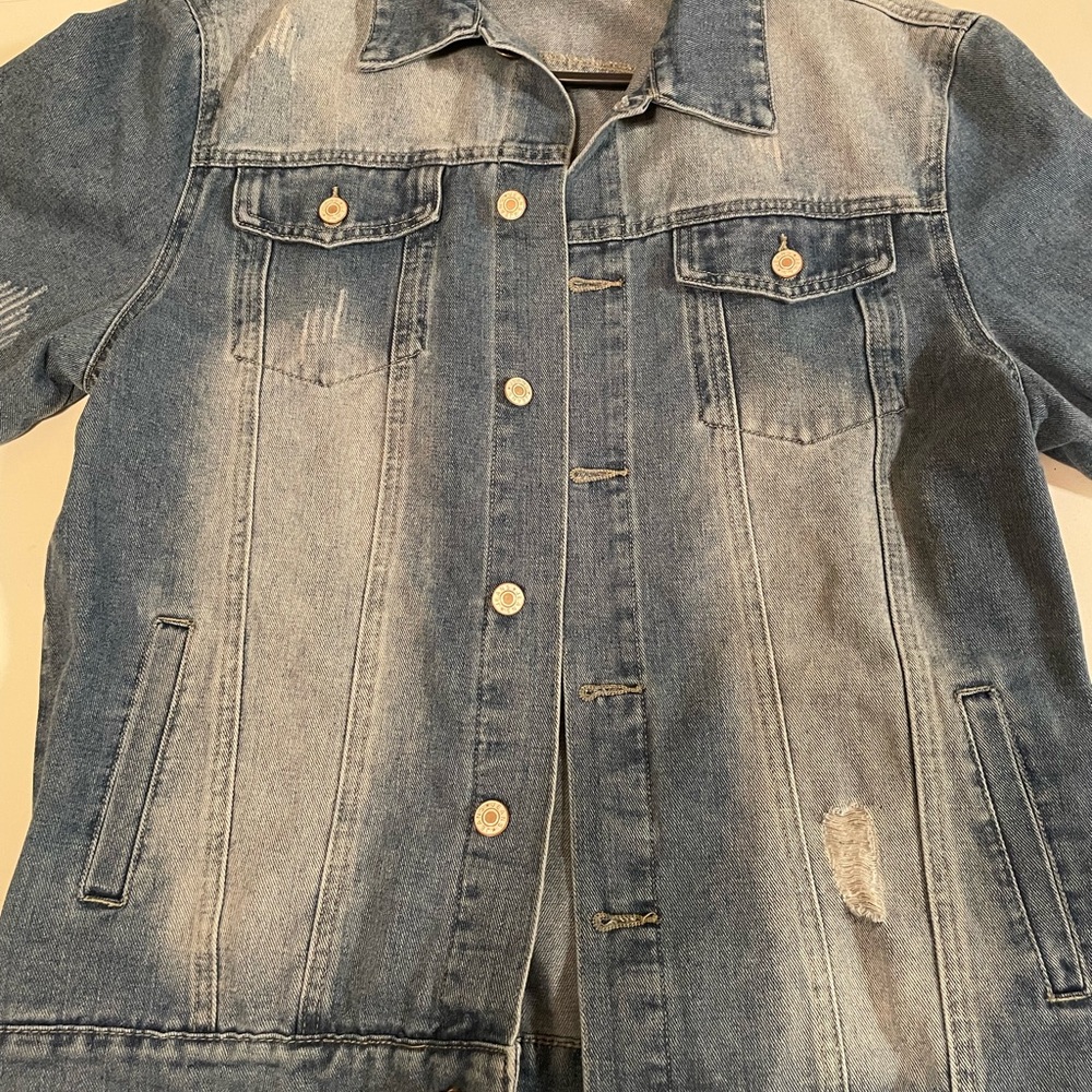 Distressed Jean Jacket, Generic but NWOT